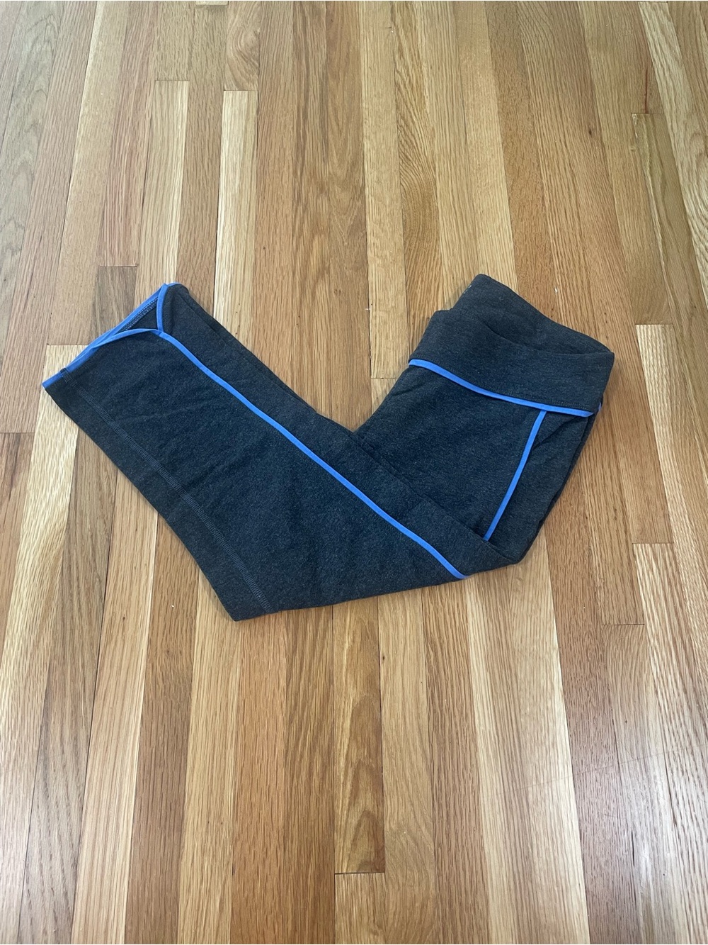 Champion Charcoal Capri Leggings with Blue Trim